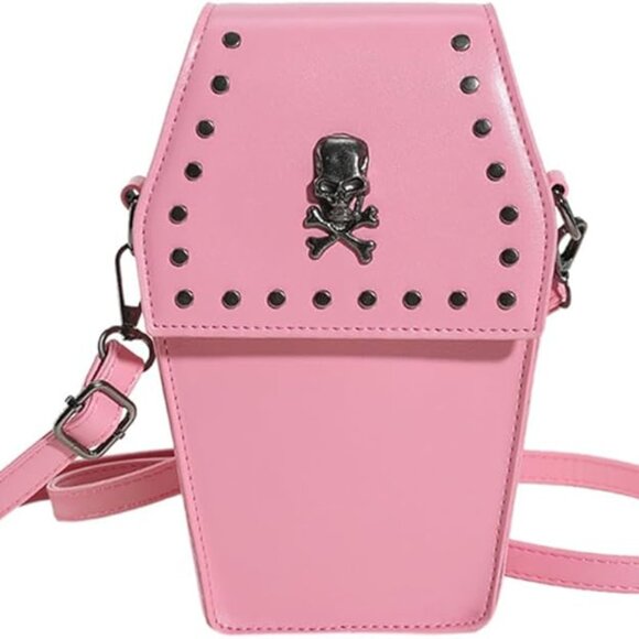 Neiman Marcus Halloween Gothic Studded Style Coffin Shaped Bag - Picture 6 of 6